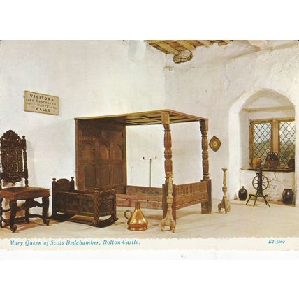 Mary Queen of Scots Bedchamber Bolton Castle England Postcard unused VGC