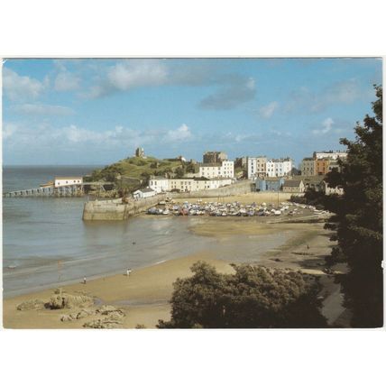 Postcard Tenby, Pembrokeshire, Wales. The Harbour, Lifeboat, Castle
