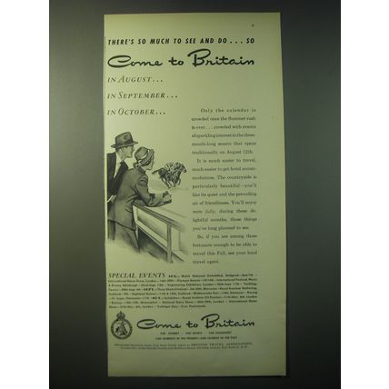 1948 British Travel Association Ad - There's so much to see and do