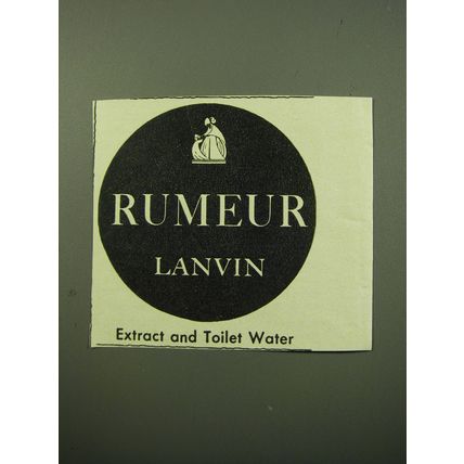 1950 Lanvin Rumeur Perfume Ad - Extract and Toilet Water