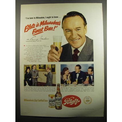 1951 Blatz Beer Ad - George Sanders - I've been to Milwaukee, I ought to know
