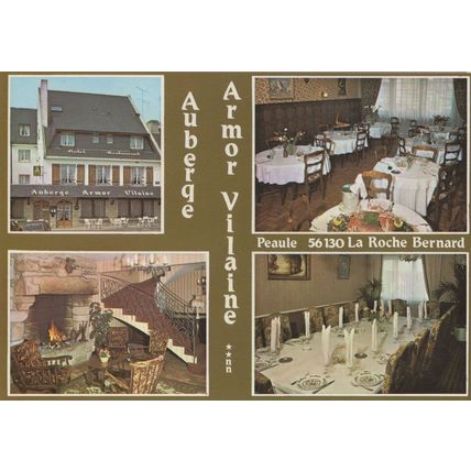 Auberqe Armor Vilaine Peaule French Hotel Restaurant Postcard
