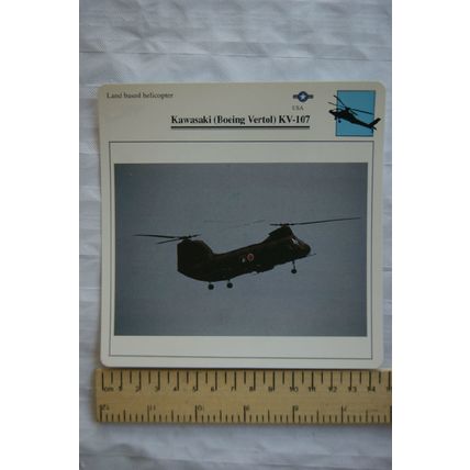 Kawasaki KV-107 - USA - Land Based Helicopter - Collectors Club Card