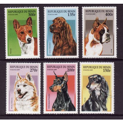 BENIN 1997 DOGS SET 6 VALS U/M MINT#3