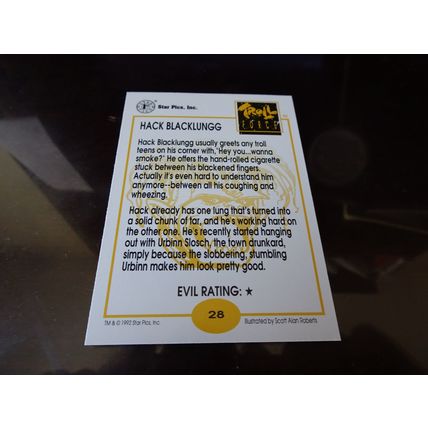 1992 Star Pics Troll Force Card # 028 Hack Blacklungg Near Mint (7) (SB)