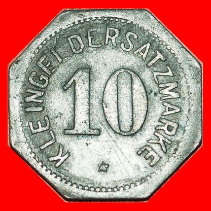 Ⰶ SILVER WHEELS NUREMBERG: GERMANY MAINZ★ 10 PFENNIGS 1917!★LOW START★NO RESERVE