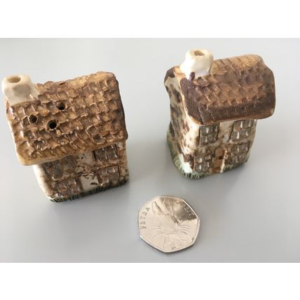 SALT & PEPPER SHAKERS - RUSTIC HOUSES
