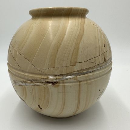 Sedlak Interior Marble Vase Urn USA Crackled Design Stone Heavy Home Decor