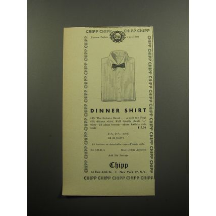 1957 Chipp Fashion Ad - Dinner Shirt