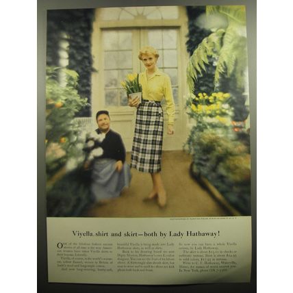1957 Hathaway Shirts Ad - Viyella shirt and skirt - both by Lady Hathaway
