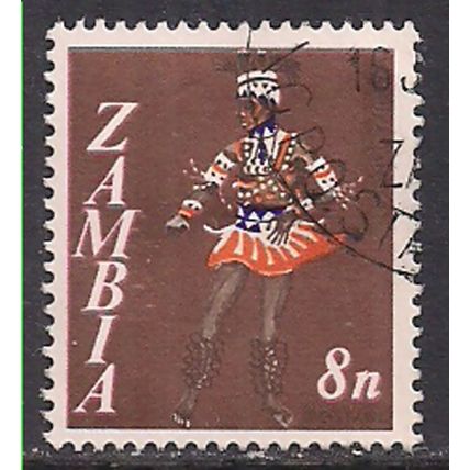 Zambia 1968 QE2 8n Dancer used SG 133 ( M1203 )