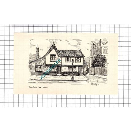 Black Horse Inn Ipswich Suffolk - 1940's Book Print