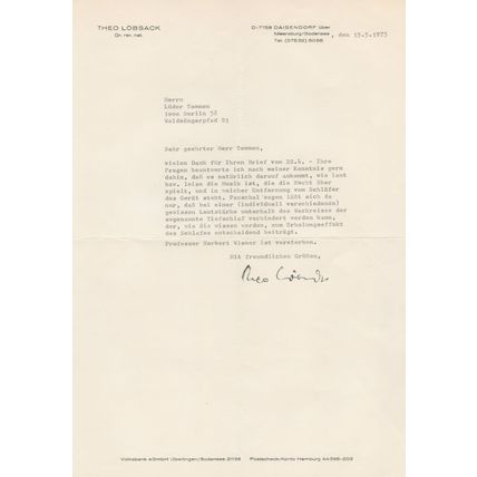 Theo Lobsack German Science Medical Book Author Hand Signed Letter