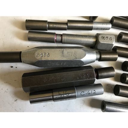 LOT 17 THE PIPE MACHINERY GO NO GO PLUG GAGE,.509,.525,.5204,.515,.528,.5345,ET