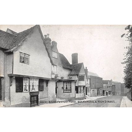 43047: Bishop's Stortford. Boar's Head & High Street: Photochrom postcard