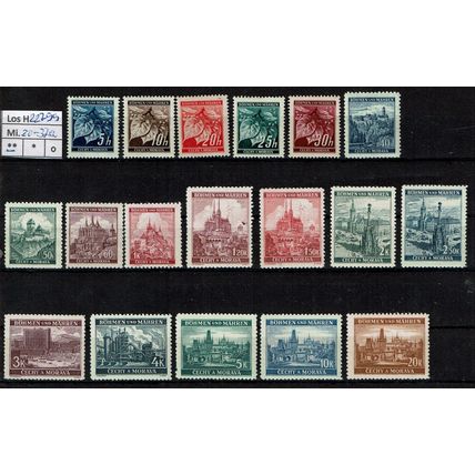 Los H22799: Böhmen & Mähren Mi. 20/37 a **
