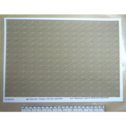 Papier "brique brune " - pour HO gauge-échelle 1:87-A4