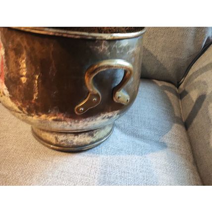 Vintage/Antique, Large, Brass & Bronze, Helmet Shaped, Coal Scuttle/Bucket