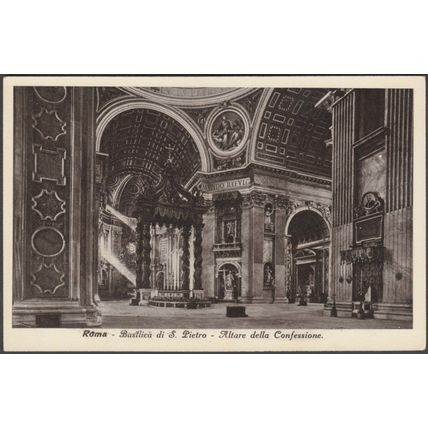 Altare della Confessione, Basilica S Pietro, Roma, c.1910s - Scrocchi Cartolina