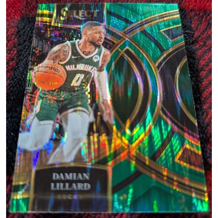2023-24 Damian Lillard Panini Select Green Prizm #138