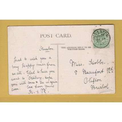 Piccadilly Circus - Postally Used - Olveston 24th December 1907 Postmark