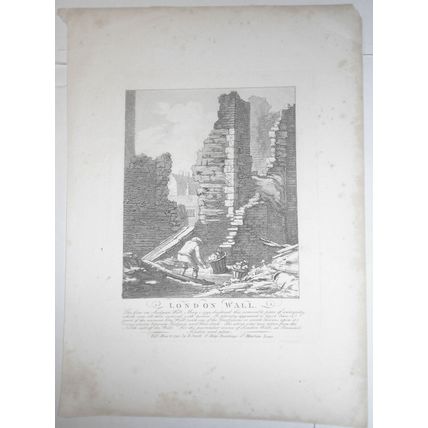 1792 London Wall - The Fire at Ludgate Hill - by N. Smith - original engraving