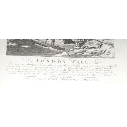 1792 London Wall - The Fire at Ludgate Hill - by N. Smith - original engraving