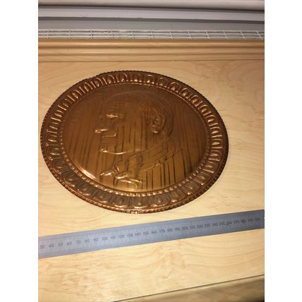 Two Copper Coloured Tin/metal Wall Plates - St Peter’s Rome, Pope John Paul II.