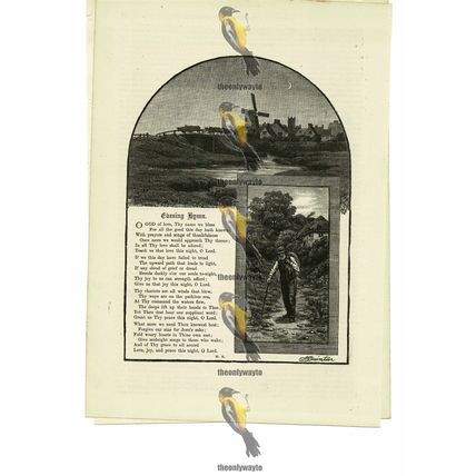 Evening Hymn, M.R. Illustrated Poetry, Book Illustration (Print), 1885