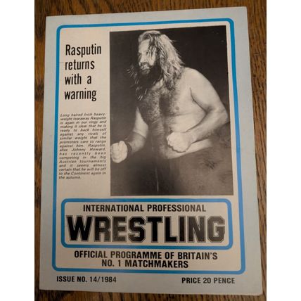 British wrestling magazine Joint PROGRAMME 1980s Rasputin 1984 WWE NJPW AEW