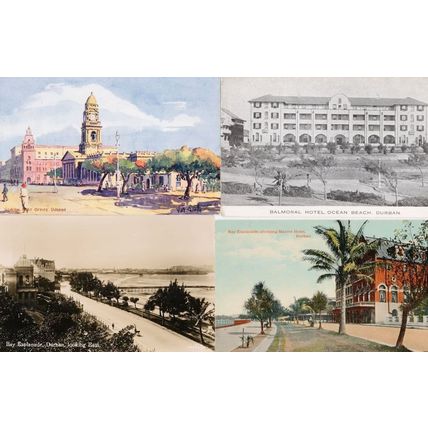 Durban Post Office Balmoral Hotel Club Bay 4x South Africa RPC Postcard s