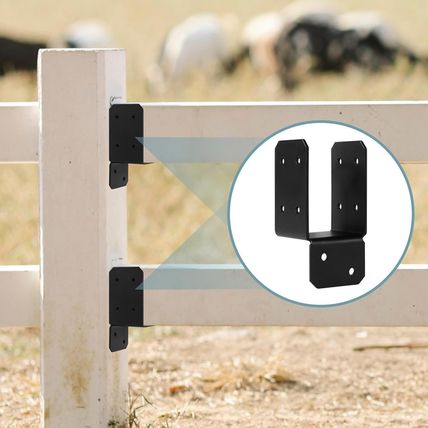 16Pcs Black Caps Tie Bracket for 2X4 Post, Post Anchor Connector Carbon Steel Mo