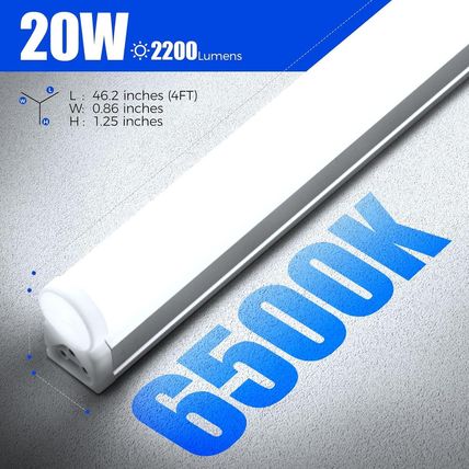 Barrina LED T5 Integrated Single Fixture, 4FT, 2200Lm, 6500K (Super Bright White