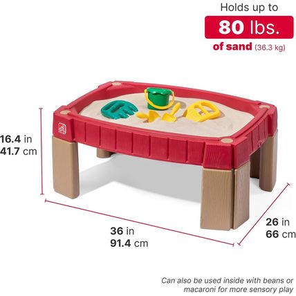 Step2 Naturally Playful Sand Table, Kids Sand Activity Sensory Table, 5 Piece Ac