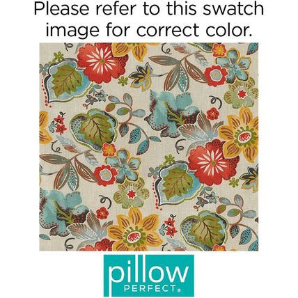 Pillow Perfect Bright Floral Indoor/Outdoor Wicker Sofa Setee Swing Cushion Tuft