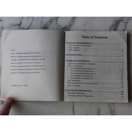 User's Manual Fax/Data Modem v.34 28800bps 1428VQE ASK9411 reference guide book
