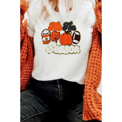 White Tis The Season Pumpkin Spice Latte Lover Graphic Crewneck T Shirt