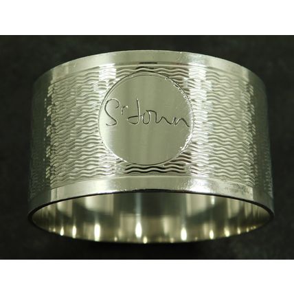Vintage Solid Sterling Silver Napkin Ring 1971 By J Gloster Ltd 'Sr John'