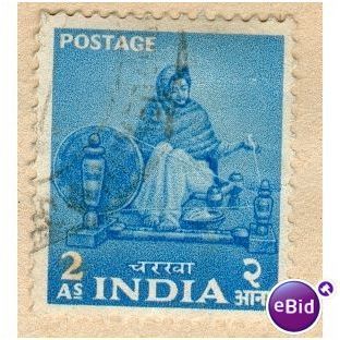 India 1955 - SG 358 - Charkha Operator 2a blue - used