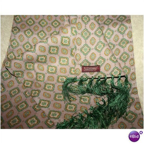 Vintage 1950 Scarf Green Gold Beige Sammy Total Style Emo Scooter