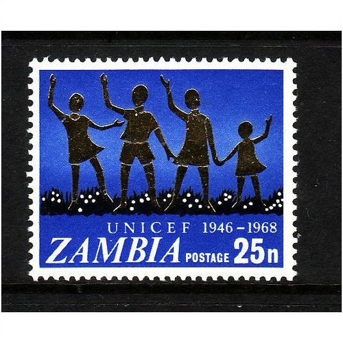 ZAMBIA 1968 25 N UNICEF SG 144 U/M MINT