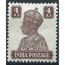 India 1941 SG273 4a Brown Mounted Mint .. ..