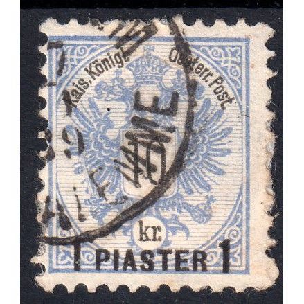 1888 AUSTRO-HUNGARY Sg24 1pi on 10k BLUE VERY FINE USED (B37)