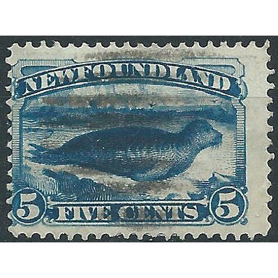 Newfoundland 1887 SG53 5c Deep Blue Good/Fine Used .. ..