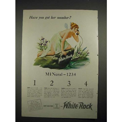 1940 White Rock Water Ad - Have You Got Her Number?