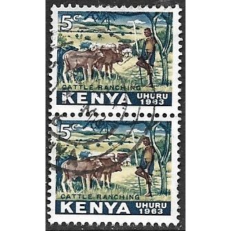 KENYA 1963 SG 1 - fine used (o) - pair - ANIMAL