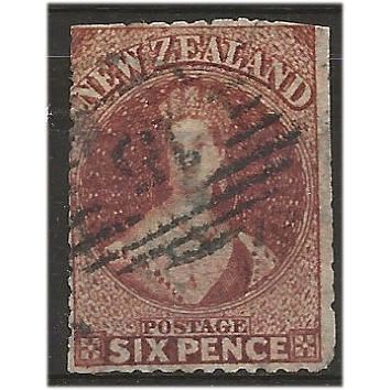 1864 SG122 6d Red-Brown Perf 12.5 Wmk Large Star Good Used . ..