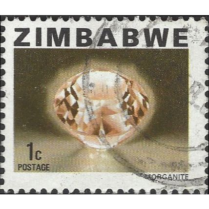 ZIMBABWE, MINERAL, Morganite, gold 1980, 1c, #2