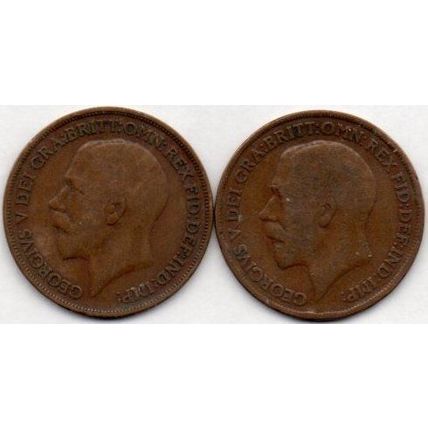 Coins. Pre-Decimal 1914 George V. One Penny Coin