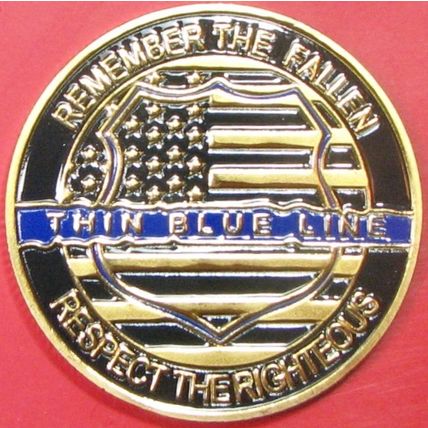Thin Blue Line. Challenge Coin. Souvenir. 14b.